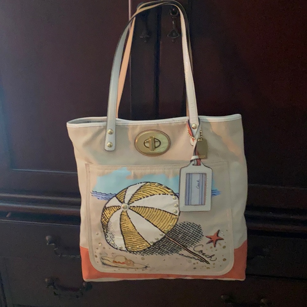 Limited Edition Summer Coach Beach Theme Tote